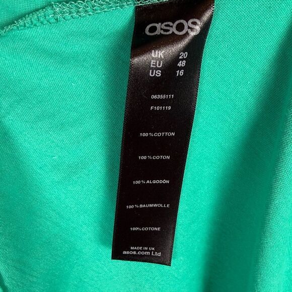 ASOS Green Off-Shoulder Midi Athleisure Dress sz 16 - Picture 5 of 5